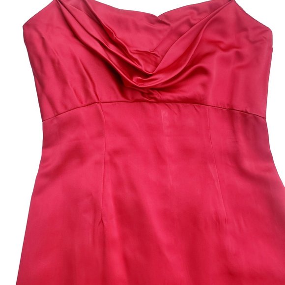NWT Vintage Watters and Watters Red Satin Formal Maxi Dress Size 2 - Picture 5 of 13